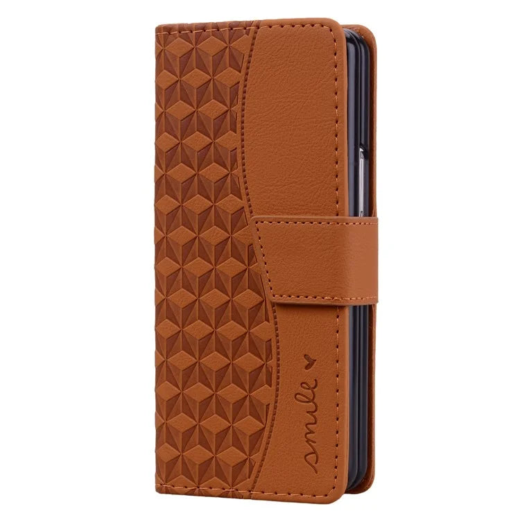 For Samsung Galaxy Z Fold6 5G Case Rhombus Pattern Leather Wallet Phone Cover
