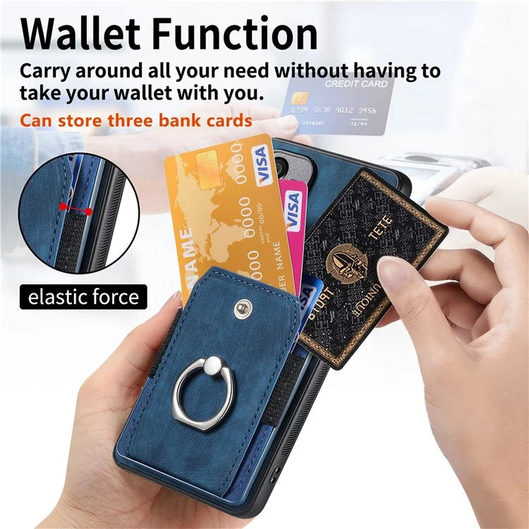 D2 for Honor 200 Pro 5G Case Kickstand Leather+TPU Non-Slip Protective Cover Card Slots