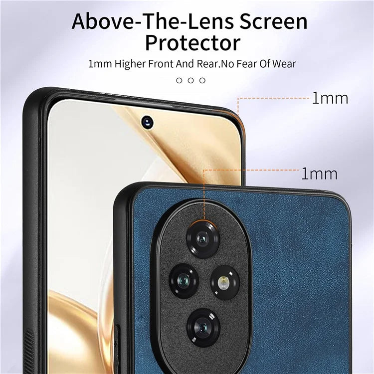 D2 for Honor 200 Pro 5G Case Kickstand Leather+TPU Non-Slip Protective Cover Card Slots