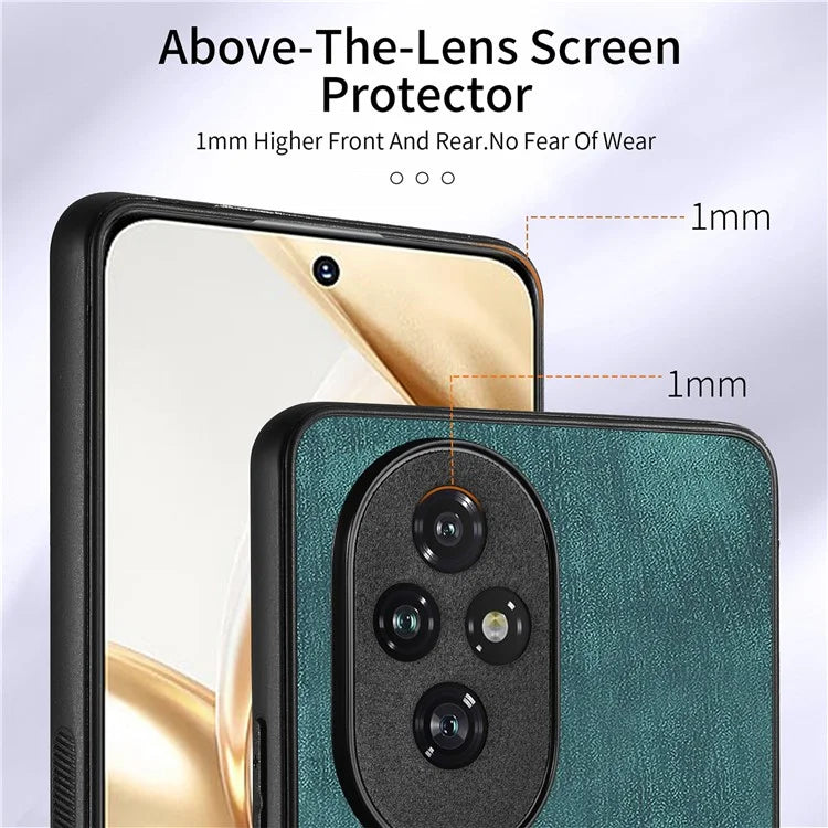D2 for Honor 200 Pro 5G Case Kickstand Leather+TPU Non-Slip Protective Cover Card Slots