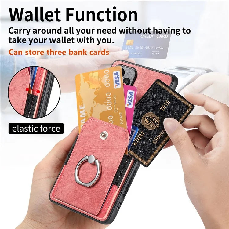 D2 for Honor 200 Pro 5G Case Kickstand Leather+TPU Non-Slip Protective Cover Card Slots