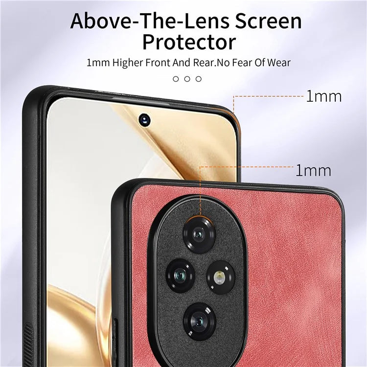 D2 for Honor 200 Pro 5G Case Kickstand Leather+TPU Non-Slip Protective Cover Card Slots
