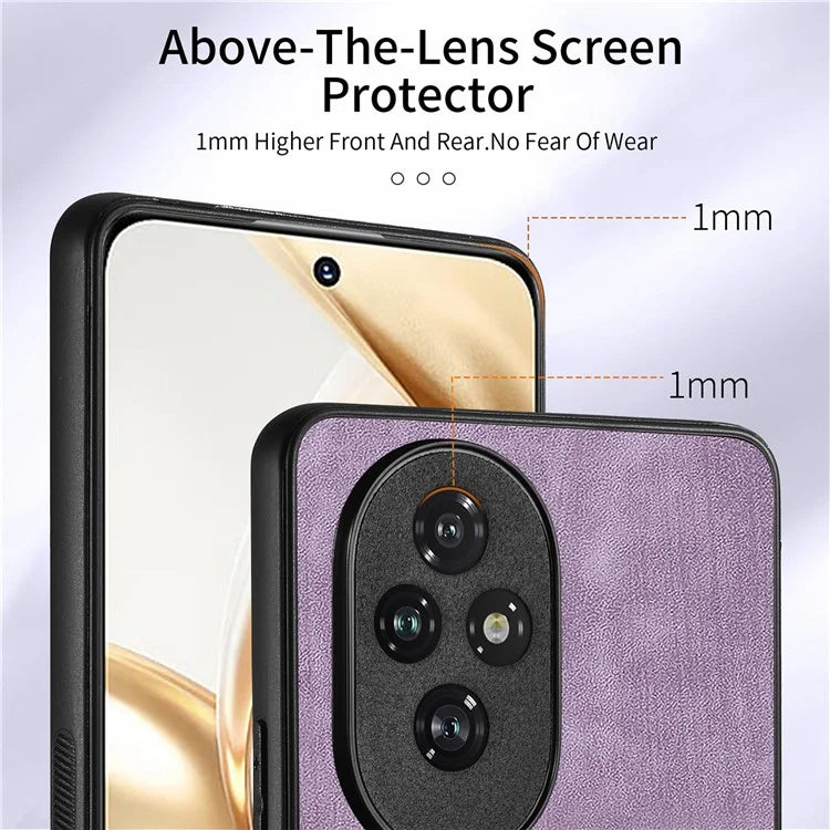 D2 for Honor 200 Pro 5G Case Kickstand Leather+TPU Non-Slip Protective Cover Card Slots