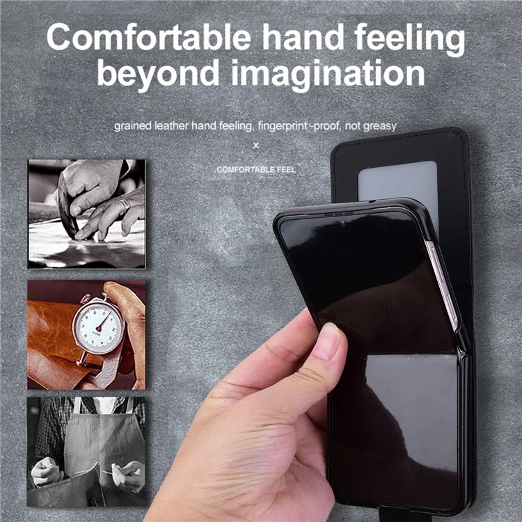 For Samsung Galaxy Z Flip6 5G Case Rhombus Pattern Leather Phone Cover