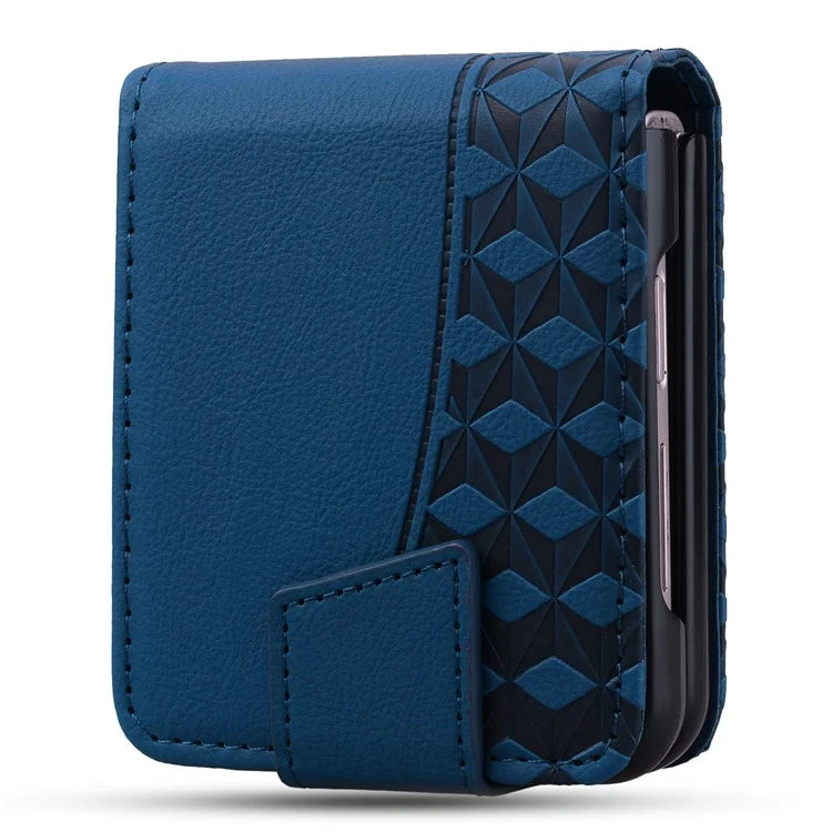 For Samsung Galaxy Z Flip6 5G Case Rhombus Pattern Leather Phone Cover