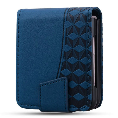 For Samsung Galaxy Z Flip6 5G Case Rhombus Pattern Leather Phone Cover