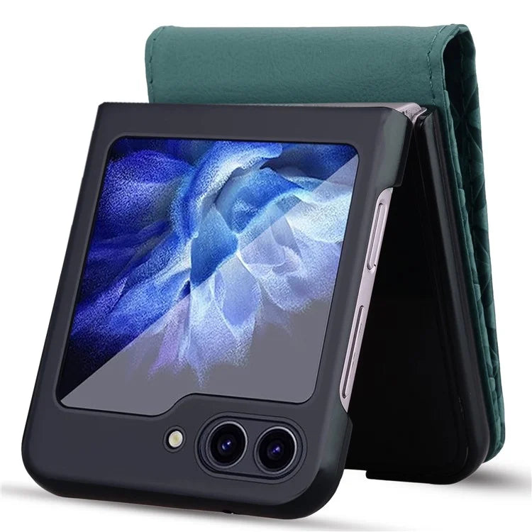 For Samsung Galaxy Z Flip6 5G Case Rhombus Pattern Leather Phone Cover