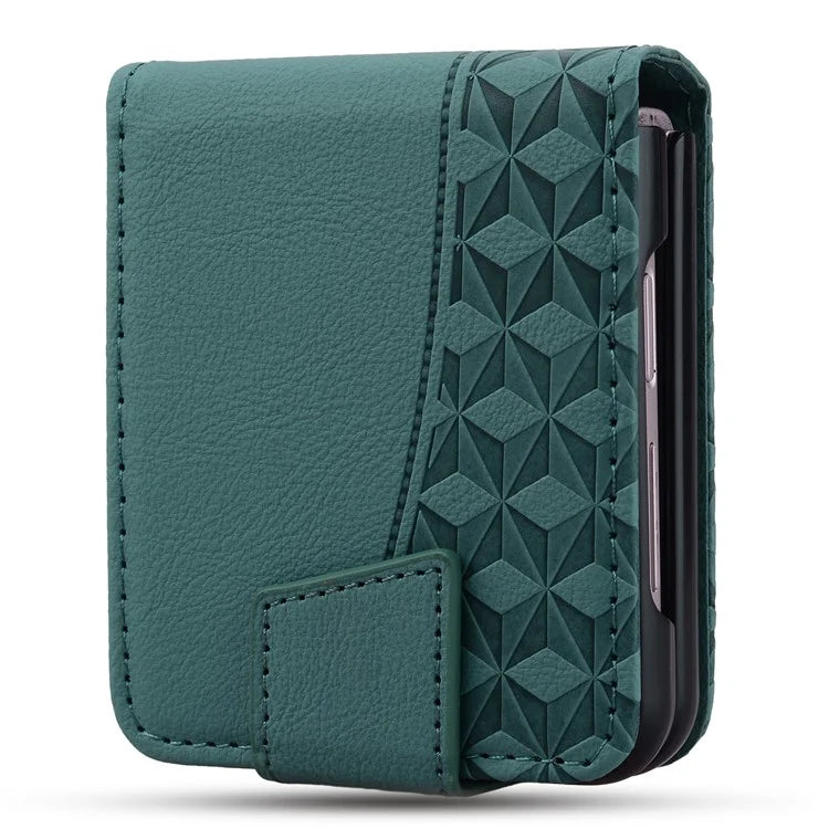 For Samsung Galaxy Z Flip6 5G Case Rhombus Pattern Leather Phone Cover