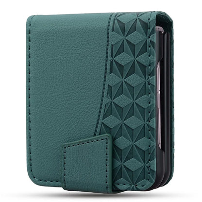 For Samsung Galaxy Z Flip6 5G Case Rhombus Pattern Leather Phone Cover