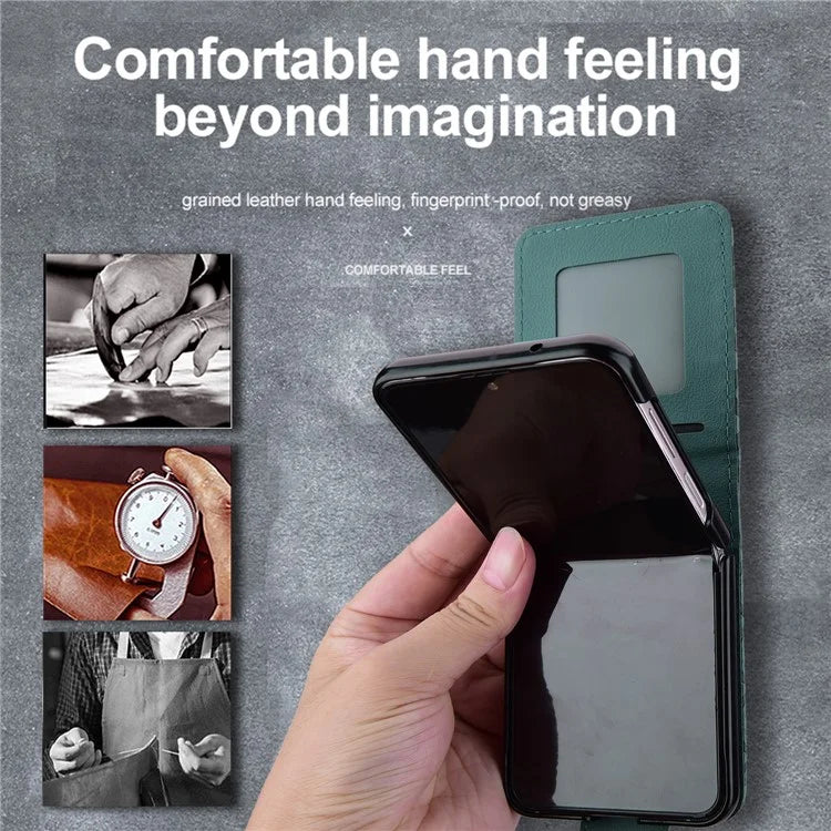For Samsung Galaxy Z Flip6 5G Case Rhombus Pattern Leather Phone Cover