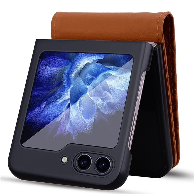 For Samsung Galaxy Z Flip6 5G Case Rhombus Pattern Leather Phone Cover
