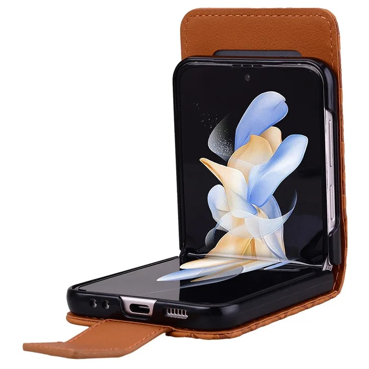 For Samsung Galaxy Z Flip6 5G Case Rhombus Pattern Leather Phone Cover
