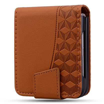 For Samsung Galaxy Z Flip6 5G Case Rhombus Pattern Leather Phone Cover