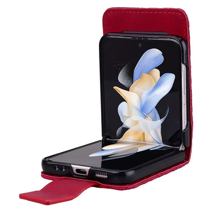 For Samsung Galaxy Z Flip6 5G Case Rhombus Pattern Leather Phone Cover