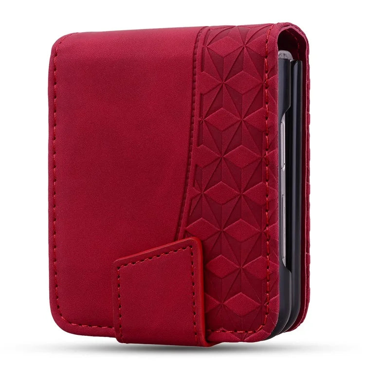 For Samsung Galaxy Z Flip6 5G Case Rhombus Pattern Leather Phone Cover