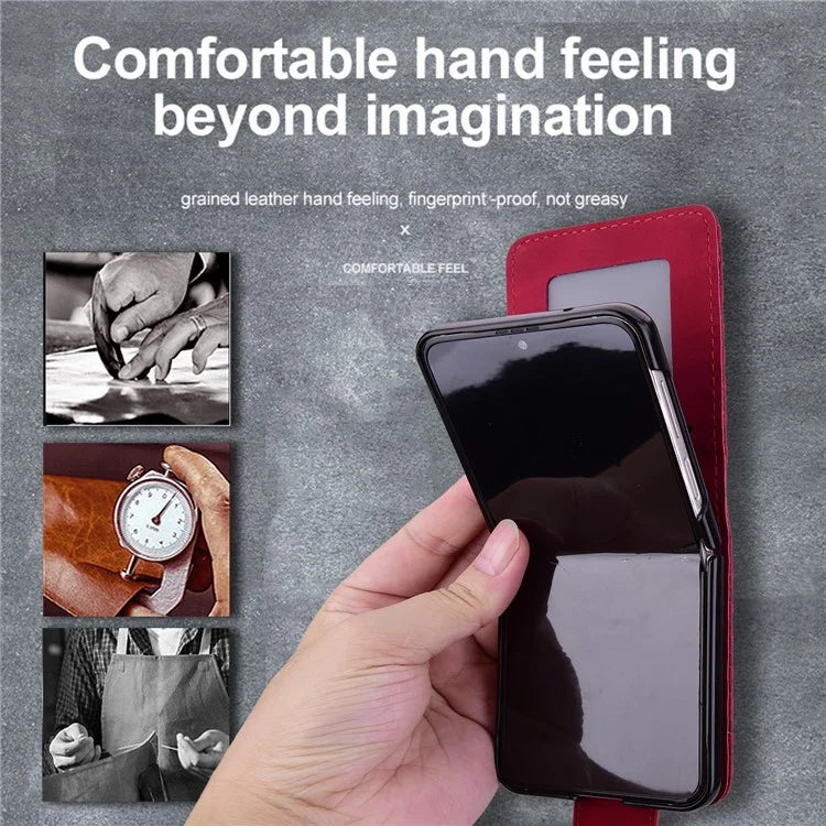 For Samsung Galaxy Z Flip6 5G Case Rhombus Pattern Leather Phone Cover