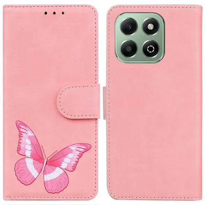 For Honor X6b 4G Stand Case PU Leather Phone Cover Butterfly Printed