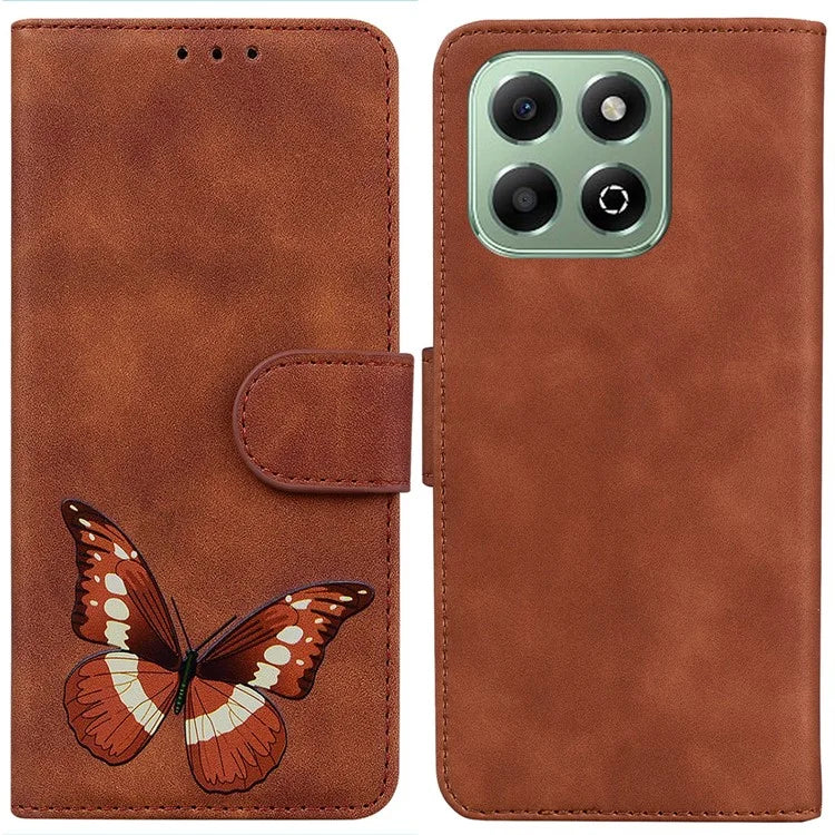 For Honor X6b 4G Stand Case PU Leather Phone Cover Butterfly Printed