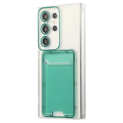 For Samsung Galaxy S23 Ultra Case TPU Clear Phone Cover with Card Holder