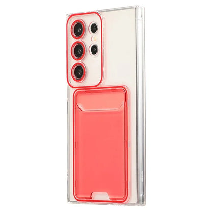 For Samsung Galaxy S23 Ultra Case TPU Clear Phone Cover with Card Holder