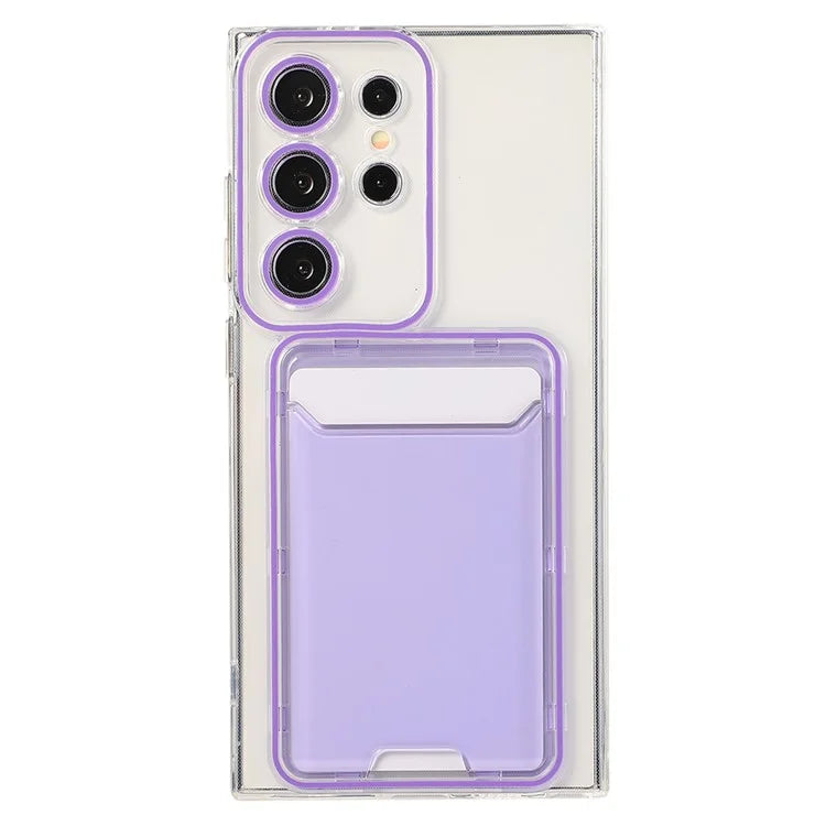 For Samsung Galaxy S23 Ultra Case TPU Clear Phone Cover with Card Holder