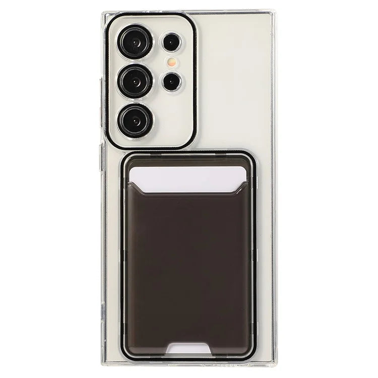 For Samsung Galaxy S23 Ultra Case TPU Clear Phone Cover with Card Holder