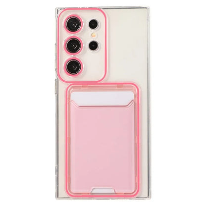 For Samsung Galaxy S23 Ultra Case TPU Clear Phone Cover with Card Holder