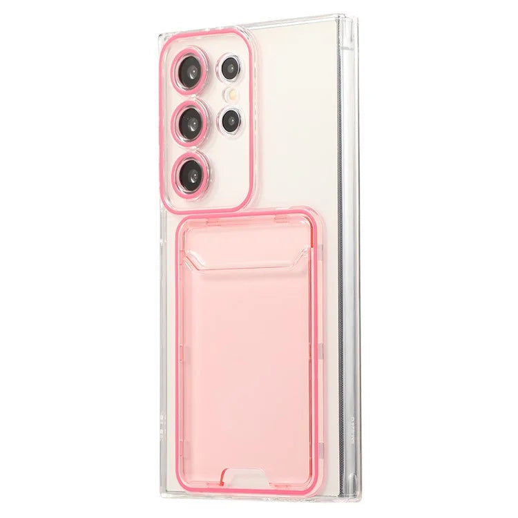 For Samsung Galaxy S23 Ultra Case TPU Clear Phone Cover with Card Holder