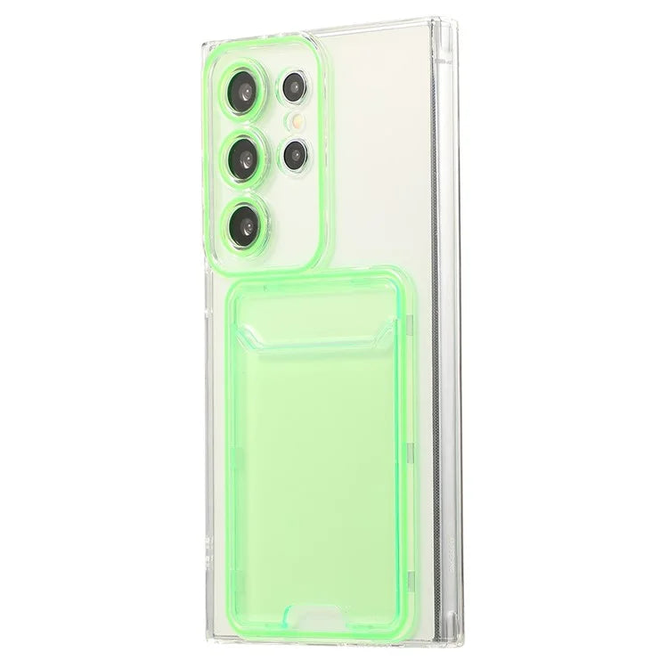 For Samsung Galaxy S23 Ultra Case TPU Clear Phone Cover with Card Holder
