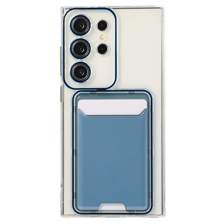 For Samsung Galaxy S23 Ultra Case TPU Clear Phone Cover with Card Holder