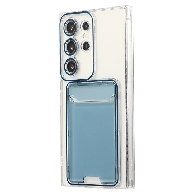 For Samsung Galaxy S23 Ultra Case TPU Clear Phone Cover with Card Holder