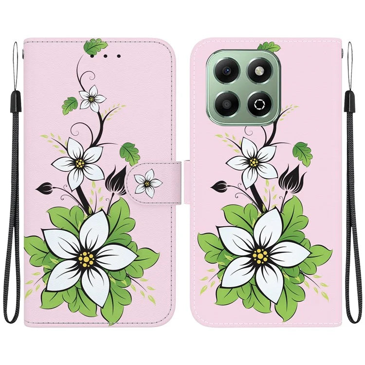 For Honor X6b 4G Case Anti-Drop Leather Wallet Phone Cover Pattern Printing