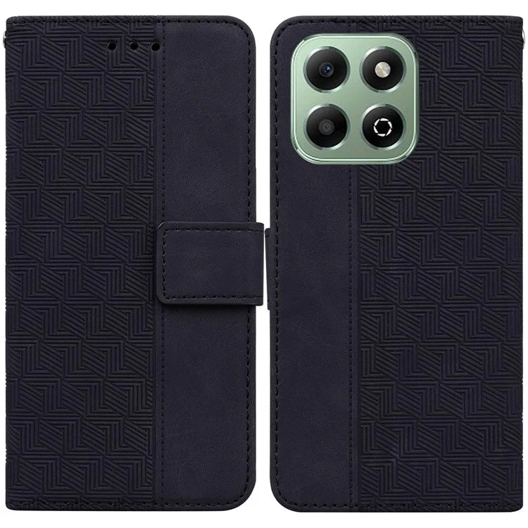 For Honor X6b 4G Case Geometry Pattern Leather Wallet Phone Cover