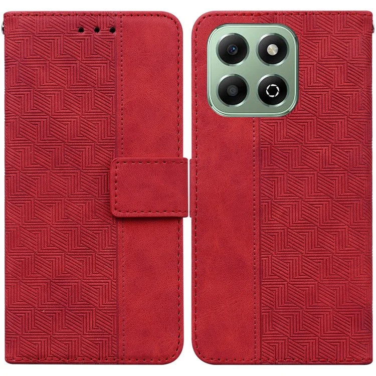 For Honor X6b 4G Case Geometry Pattern Leather Wallet Phone Cover