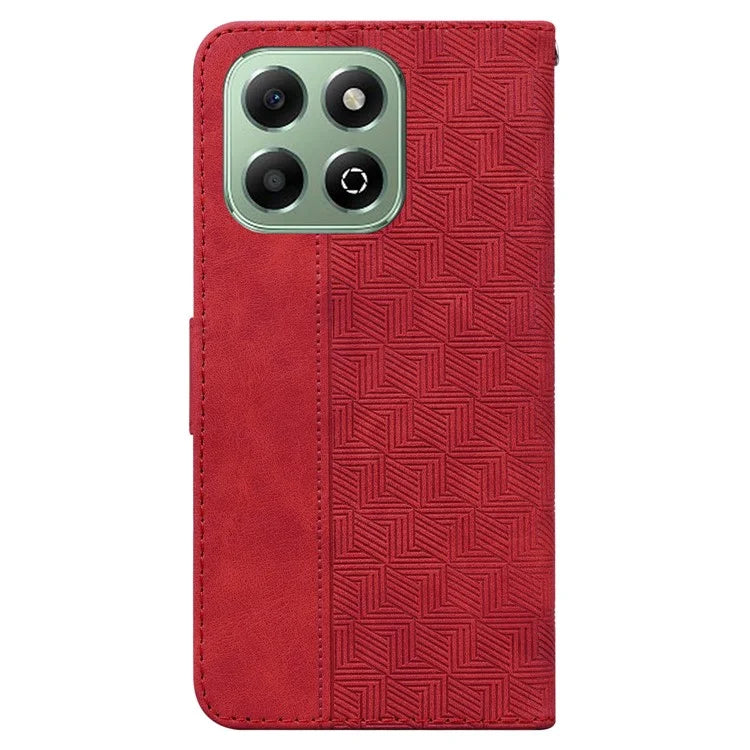 For Honor X6b 4G Case Geometry Pattern Leather Wallet Phone Cover