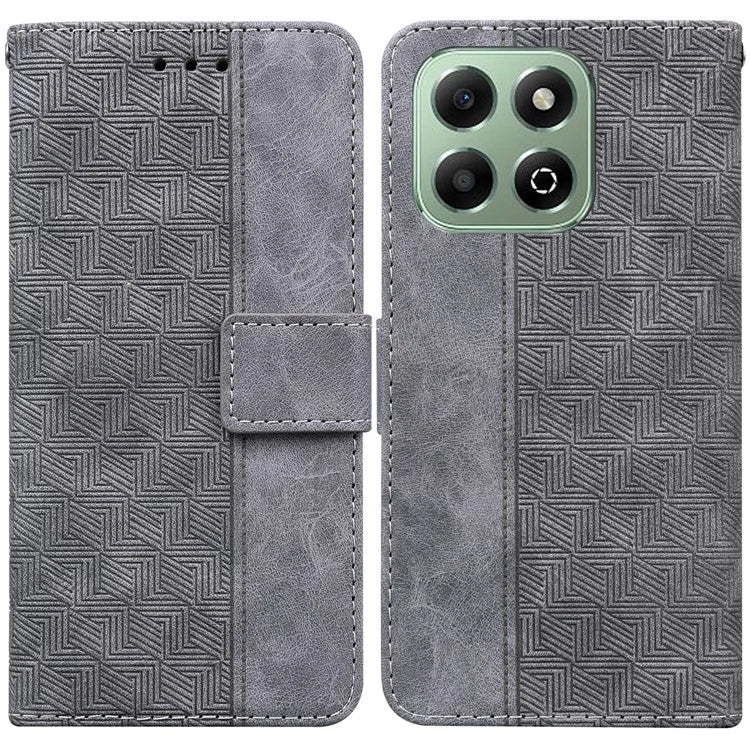 For Honor X6b 4G Case Geometry Pattern Leather Wallet Phone Cover