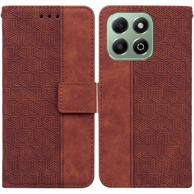 For Honor X6b 4G Case Geometry Pattern Leather Wallet Phone Cover