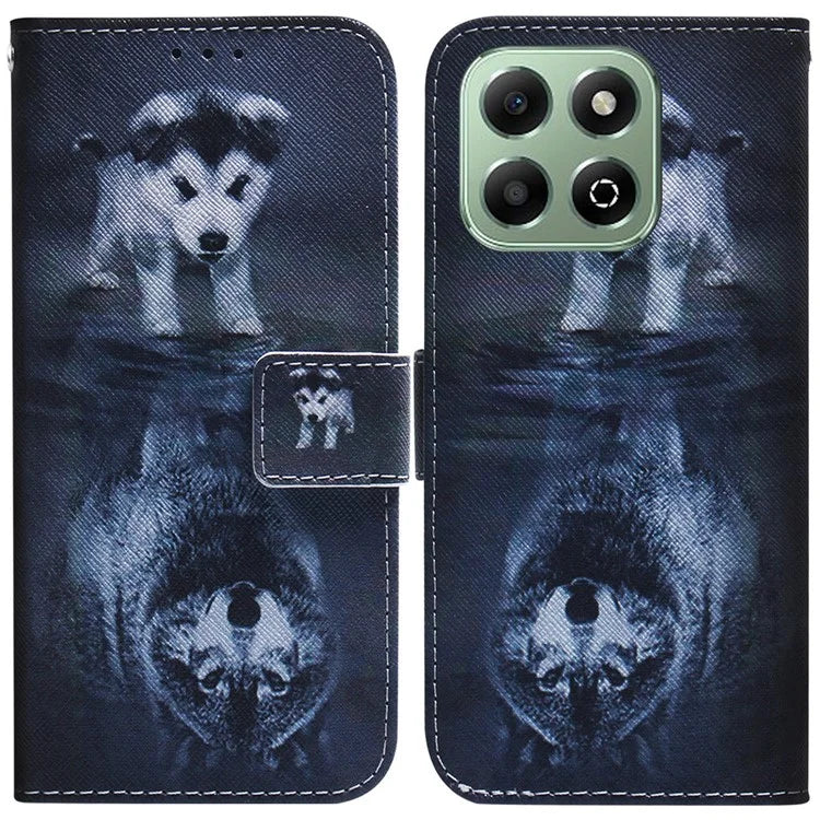 For Honor X6b 4G Case Pattern Print Leather Wallet Phone Cover
