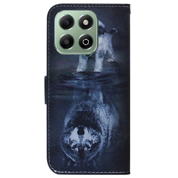 For Honor X6b 4G Case Pattern Print Leather Wallet Phone Cover
