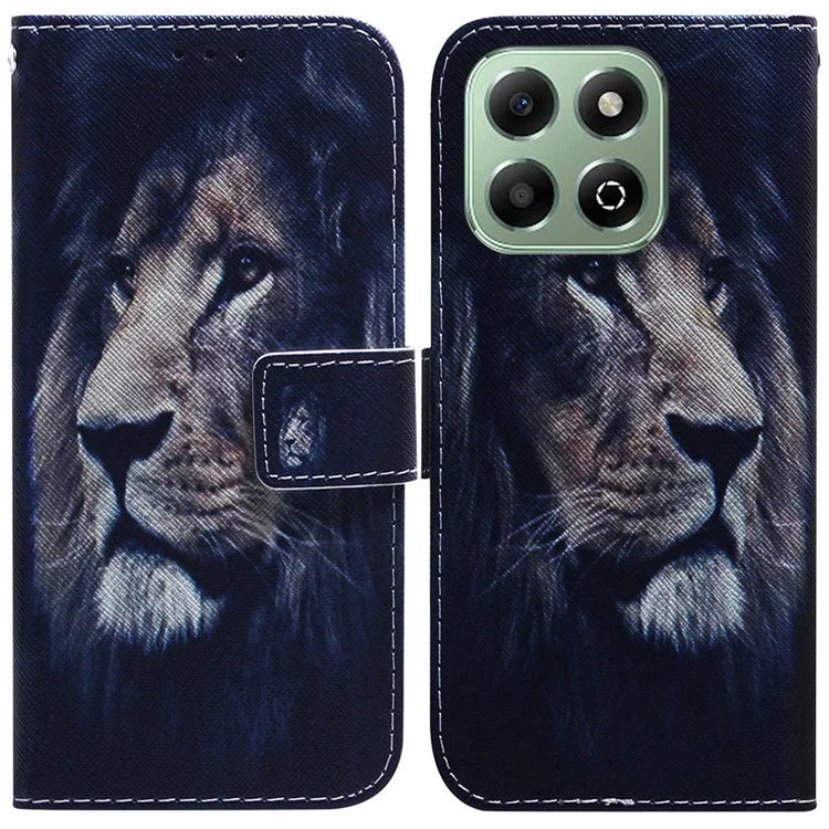For Honor X6b 4G Case Pattern Print Leather Wallet Phone Cover