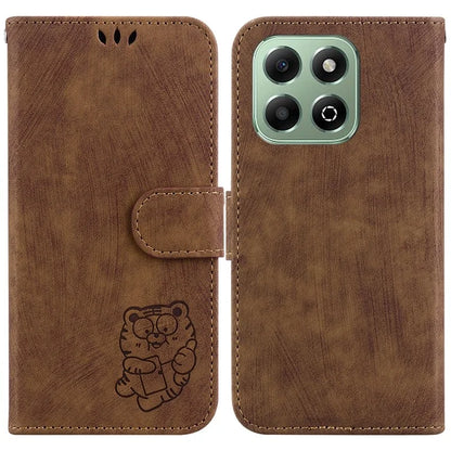For Honor X6b 4G Wallet Phone Case Tiger Imprint Shockproof Leather Cover