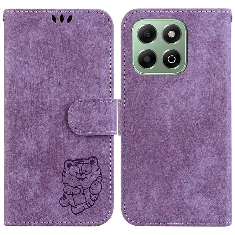 For Honor X6b 4G Wallet Phone Case Tiger Imprint Shockproof Leather Cover