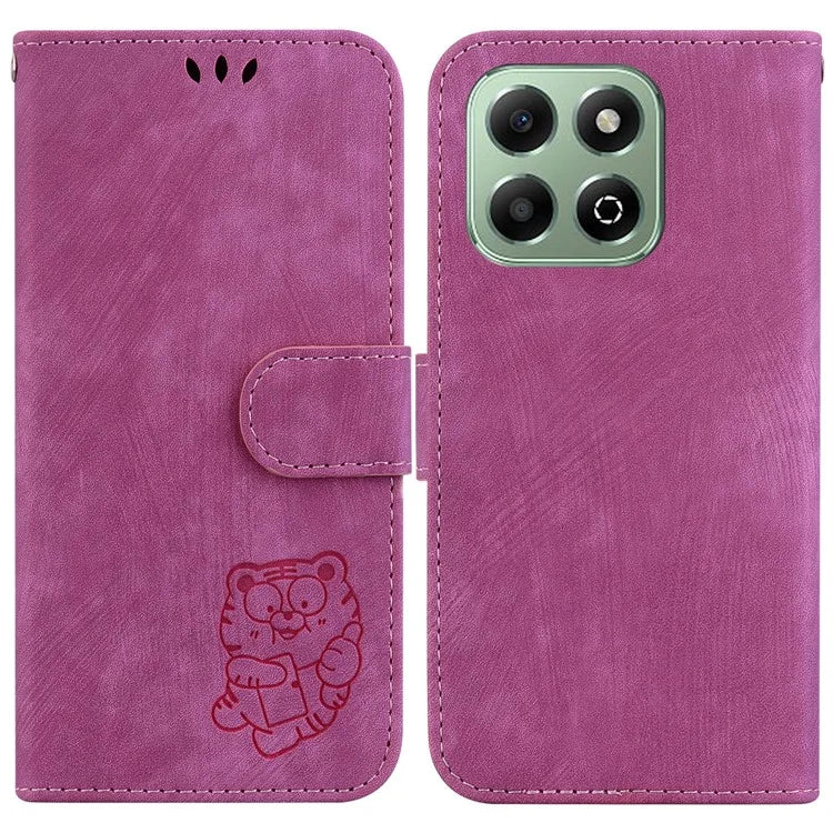 For Honor X6b 4G Wallet Phone Case Tiger Imprint Shockproof Leather Cover
