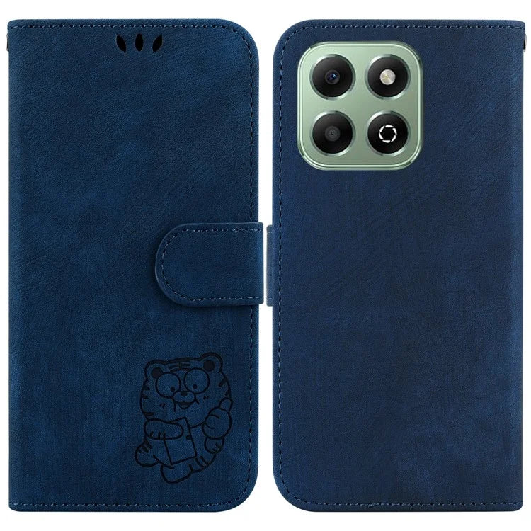 For Honor X6b 4G Wallet Phone Case Tiger Imprint Shockproof Leather Cover