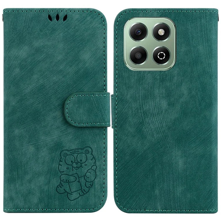 For Honor X6b 4G Wallet Phone Case Tiger Imprint Shockproof Leather Cover