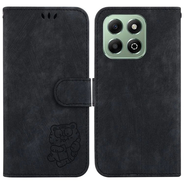 For Honor X6b 4G Wallet Phone Case Tiger Imprint Shockproof Leather Cover