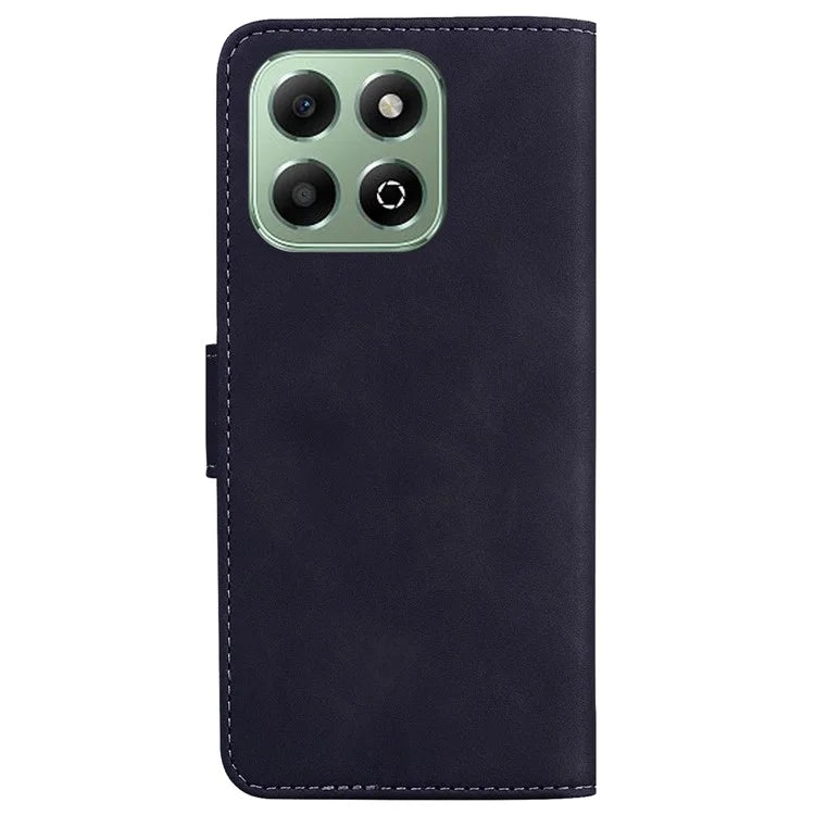 For Honor X6b 4G Case Solid Color Leather Wallet Phone Cover with Stand