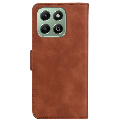For Honor X6b 4G Case Solid Color Leather Wallet Phone Cover with Stand