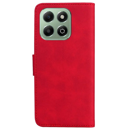 For Honor X6b 4G Case Solid Color Leather Wallet Phone Cover with Stand