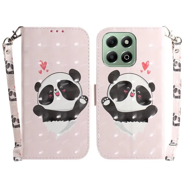 For Honor X6b 4G Stand Case Pattern Printing Leather Wallet Phone Cover